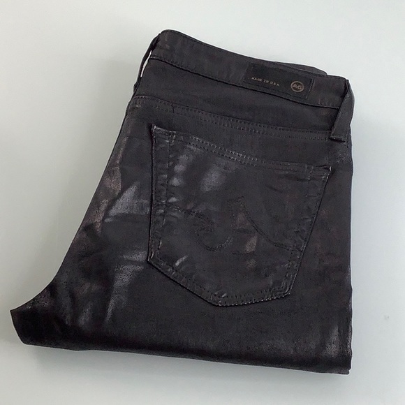 AG Adriano Goldschmied The Legging Super Skinny distressed Vegan Leather SZ 26 R - Picture 15 of 16